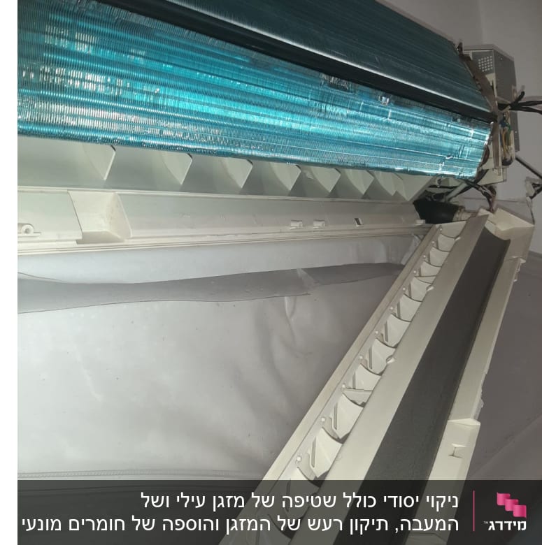 יחידת מיזוג אוויר פתוחה עם צינורות וקירור